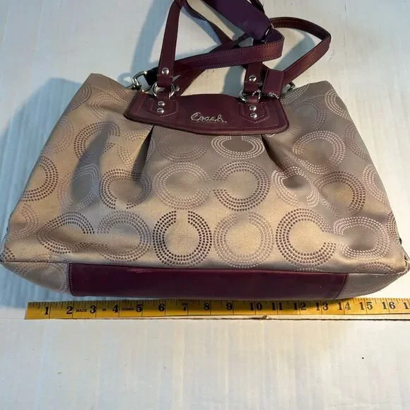 Coach Ashley Dotted Op Art Satchel Shoulder Bag - Picture 5 of 15